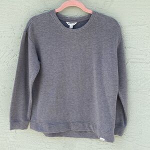 Orvis Sweater Mens Sz S Heather Gray Pullover Knitted Light Weight Modal Blend